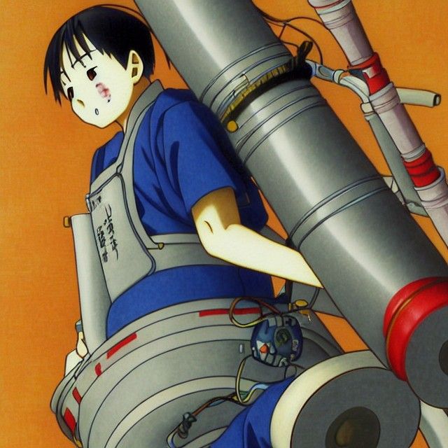 Anime-Style Engineer Repairs Rocket