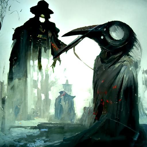 Sinister Plague Doctor in Fantasy Art Style