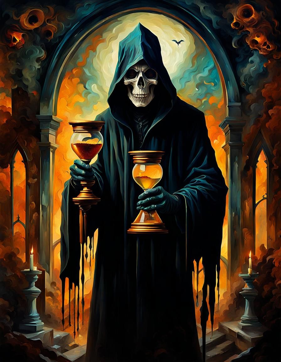 Grim Reaper, with 2 hourglasses