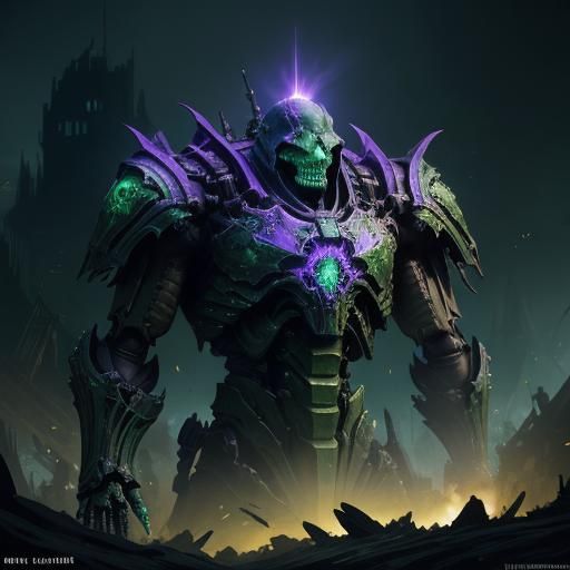 Skeletal Tank with Glowing Cannon: Dark Fantasy Art