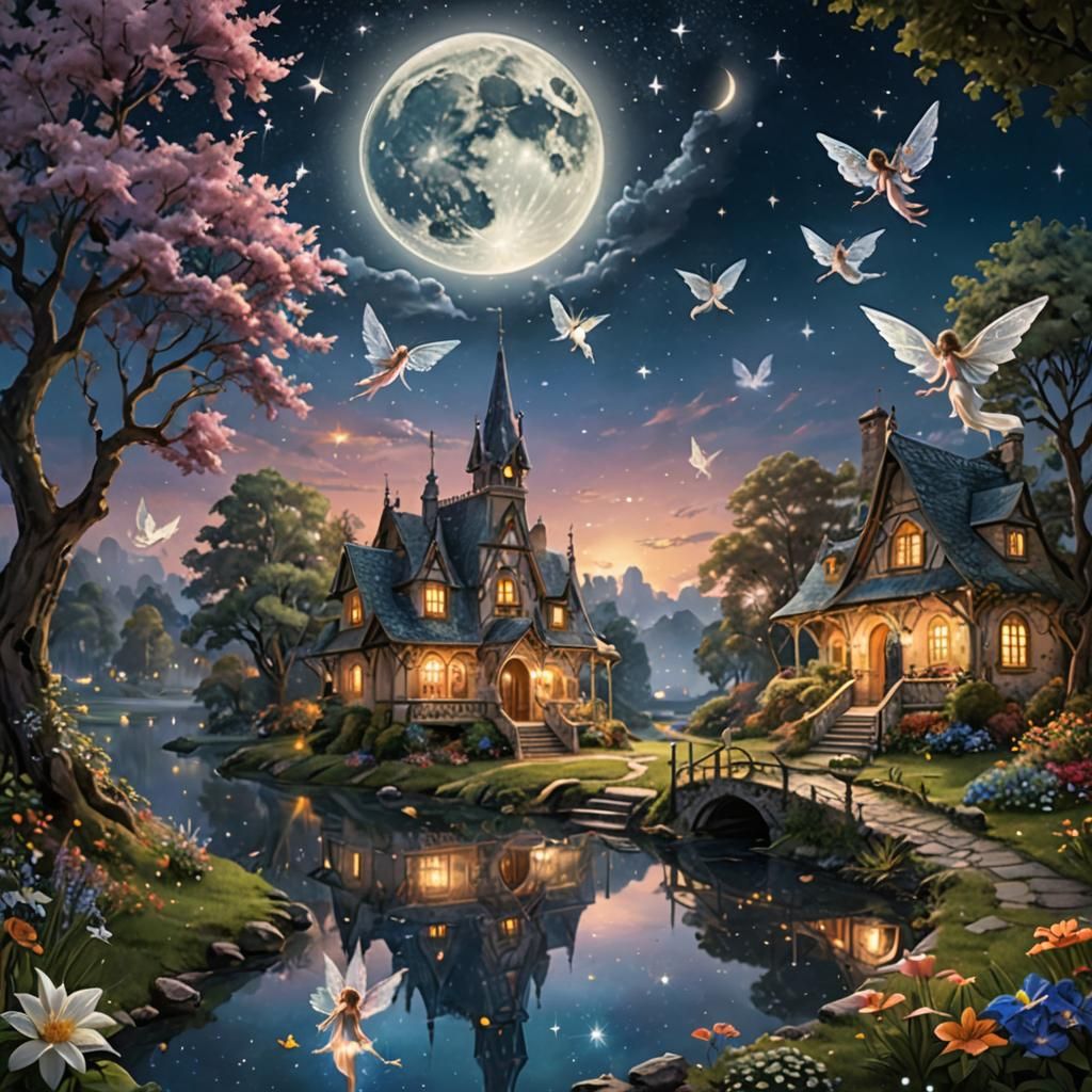 Angels and Fairies in a Celestial Paradise