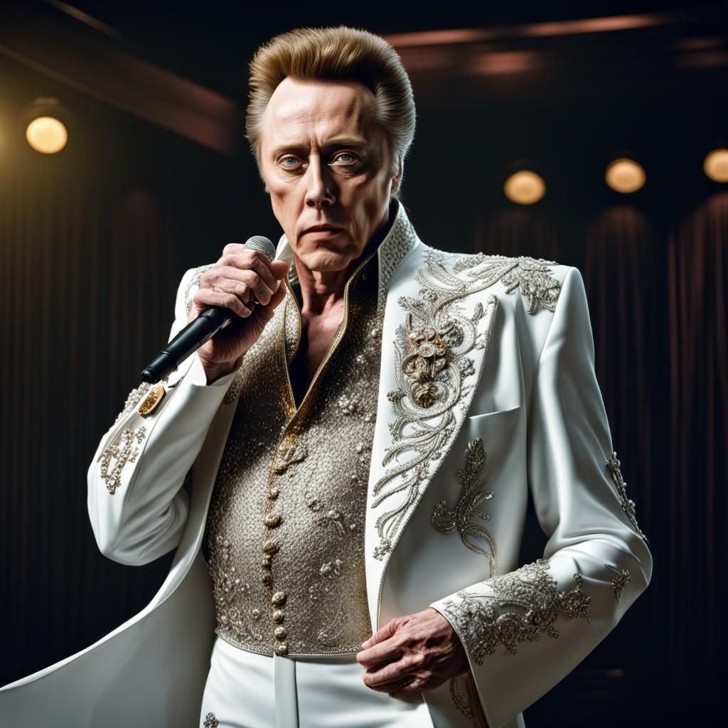 Christopher Walken as Elvis on Stage: Hyperrealistic