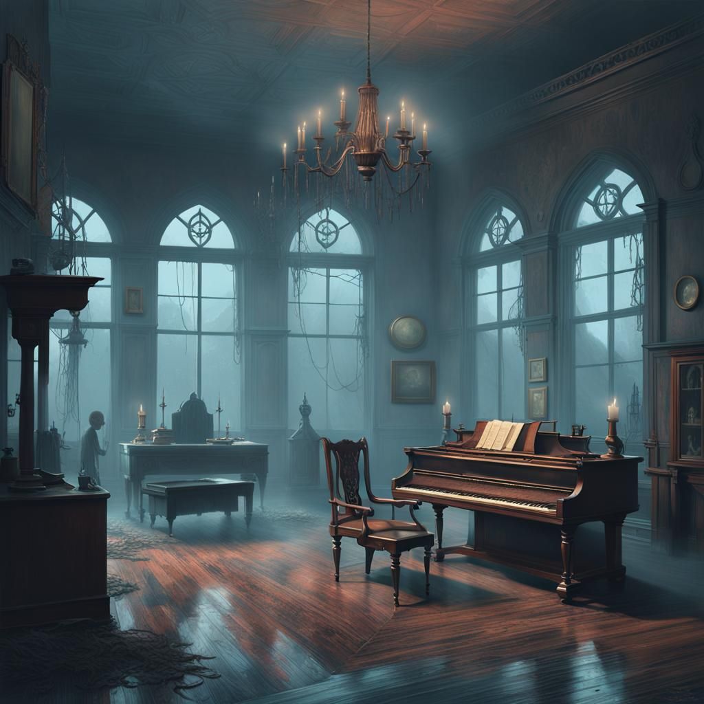 Eerie Gothic Mansion with Thirteen Ghosts