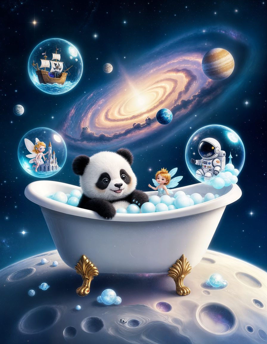 Panda's Lunar Bubble Bath: A Space Fantasy