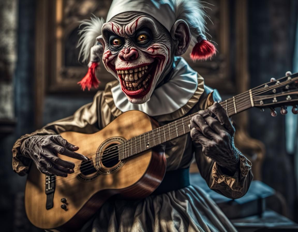 Hyperrealistic Zombie Monkey Clown Nun Guitarist