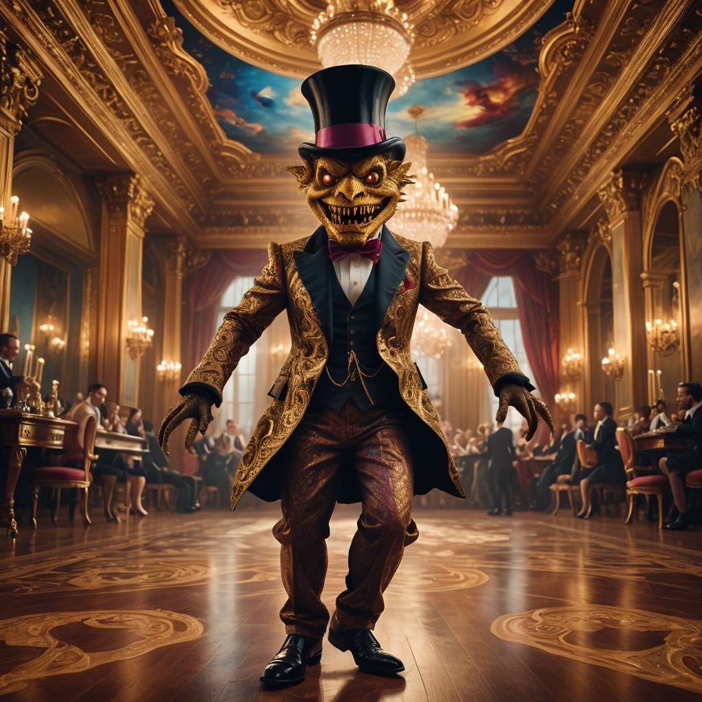 Disfigured Monster Dances: Surreal Digital Art Masterpiece