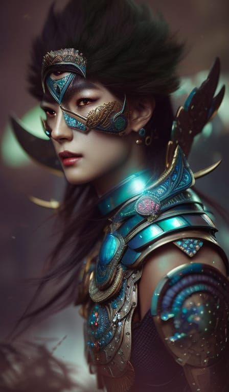 Valkyrie Jewel Portrait in Hyperdetailed Fantasy Art