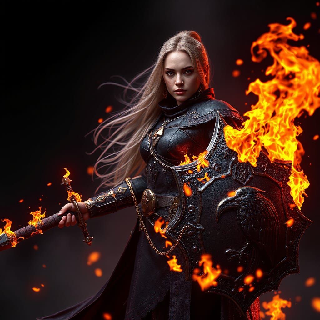 Ethereal Nordic Warrior Embodies Dark Fantasy