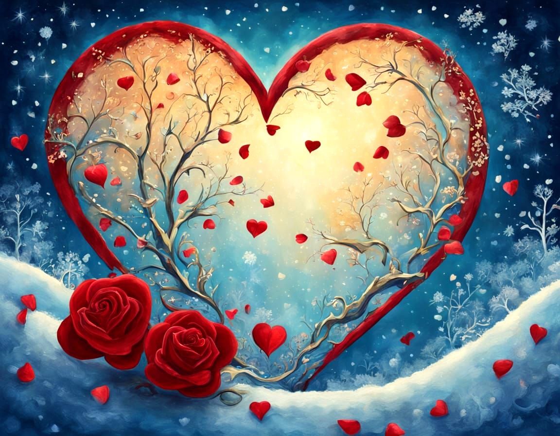 Whimsical Heart in a Winter Wonderland