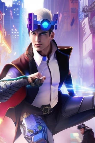 Cyberpunk Stage Magician Concept Art