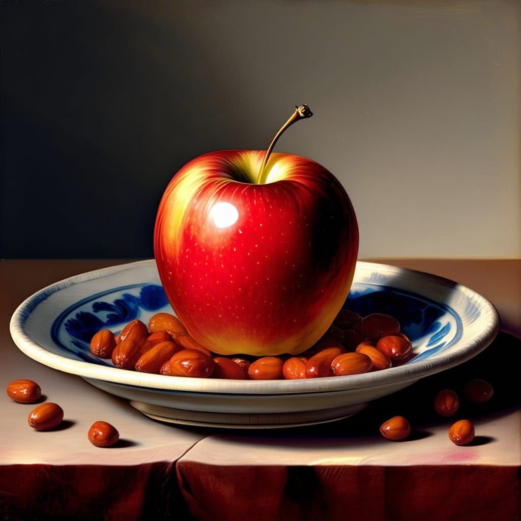 Apple Dipped in Honey with Pomegranate and Dates