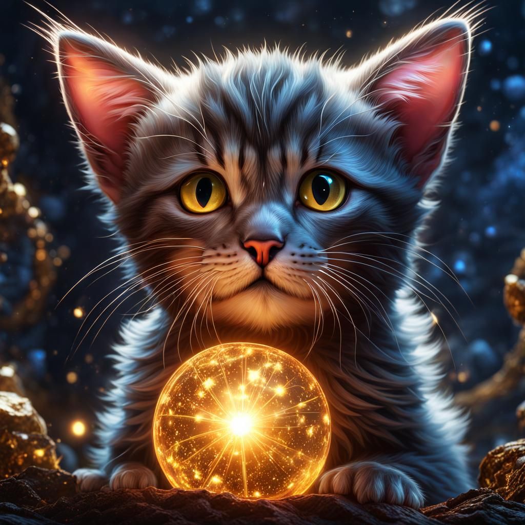 Celestial Kitten: A Starry Fantasy Concept
