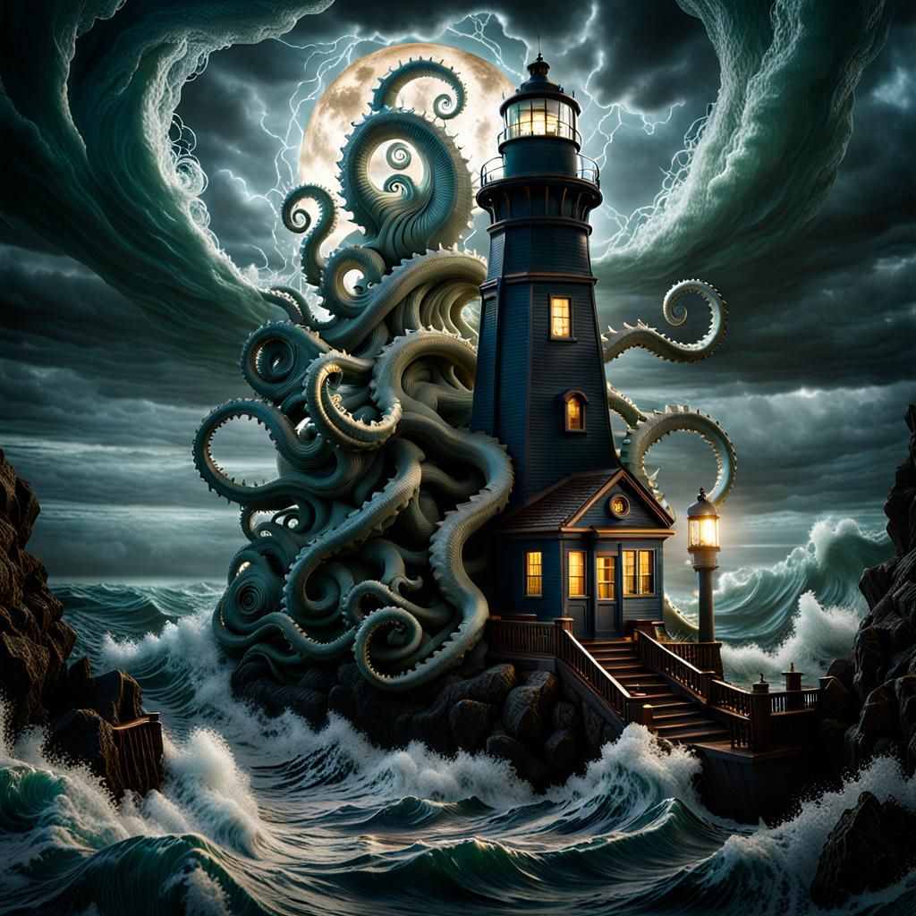 Eerie Lighthouse Under Attack: Eldritch Horror