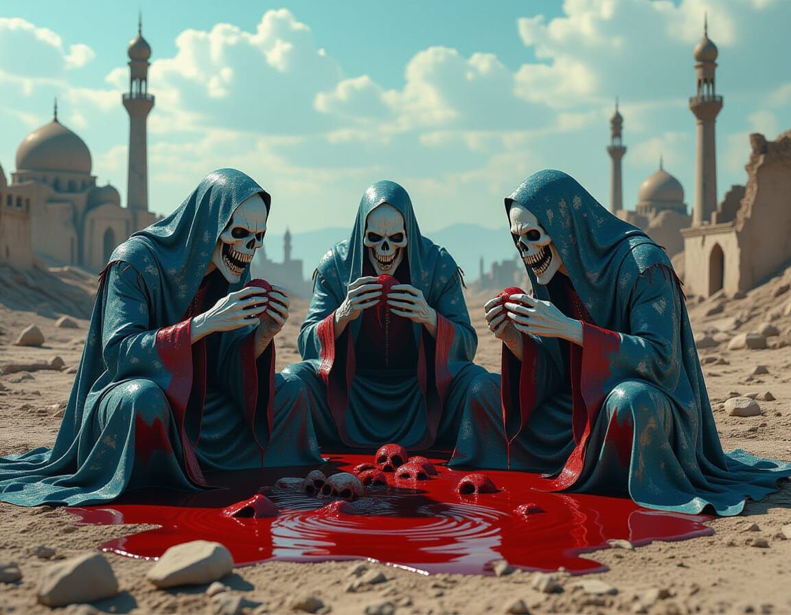 Zevils enjoying their lunch