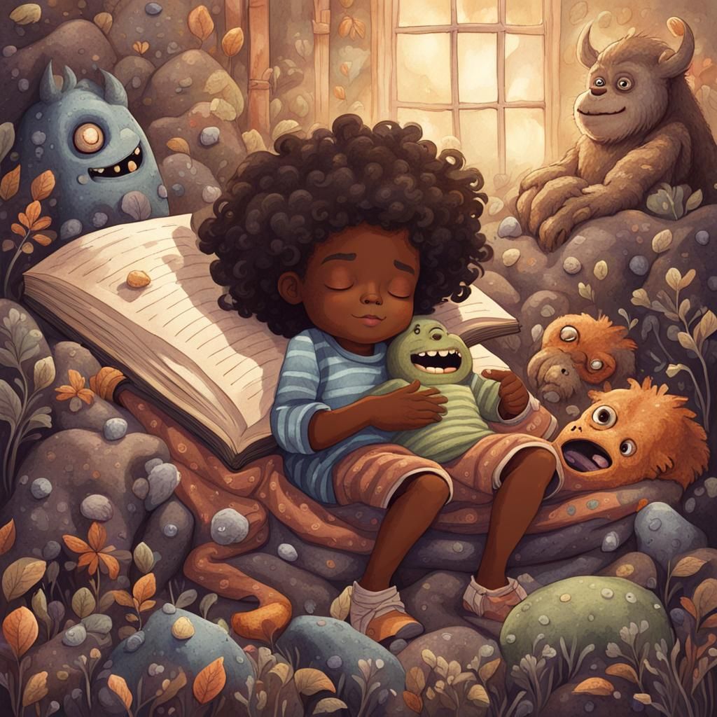 Serene Storybook: Child and Friendly Monster