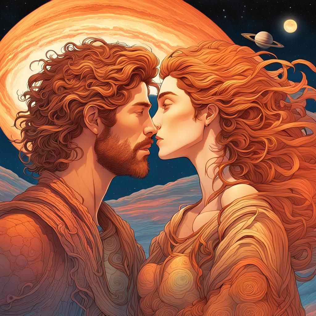 Cosmic Kiss: Venus and Mars in Mystical Realism