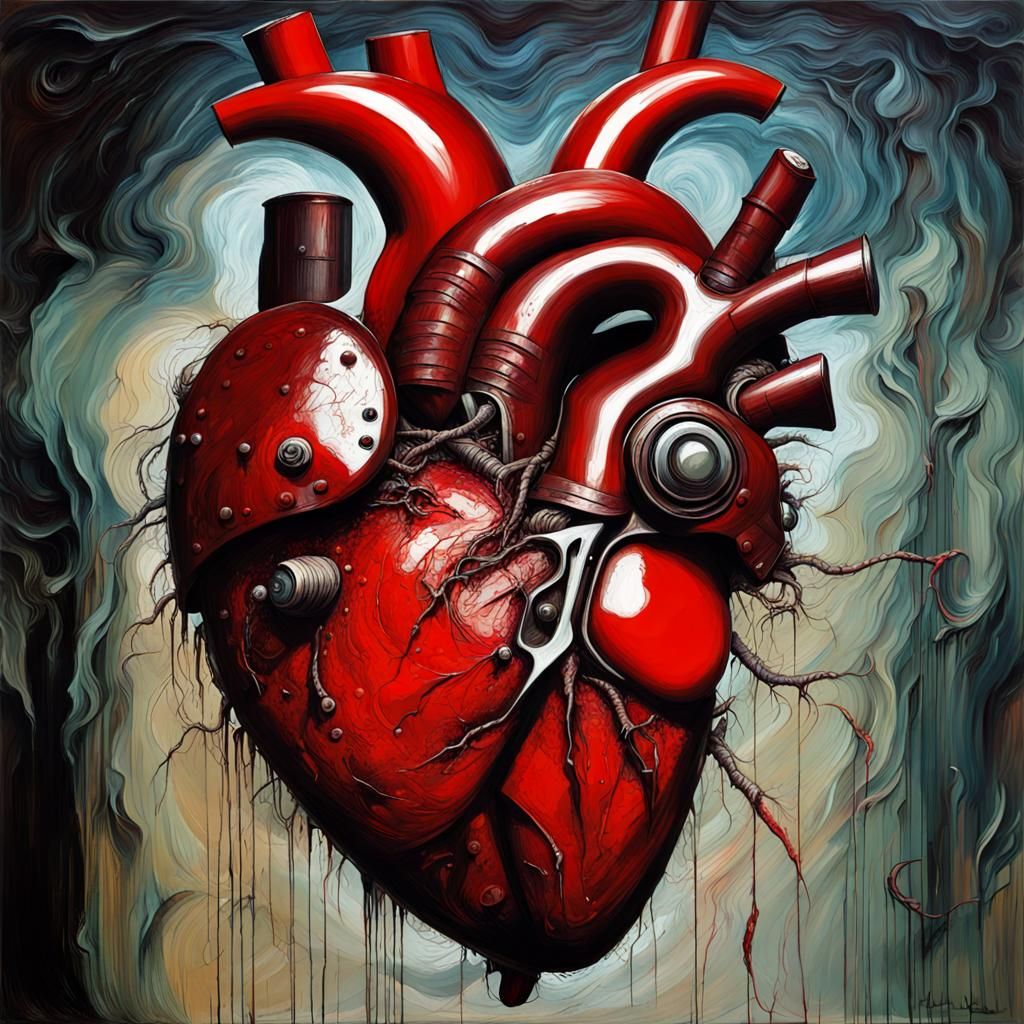 Ominous Sci-Fi Hybrid: A Sinister Impasto Painting