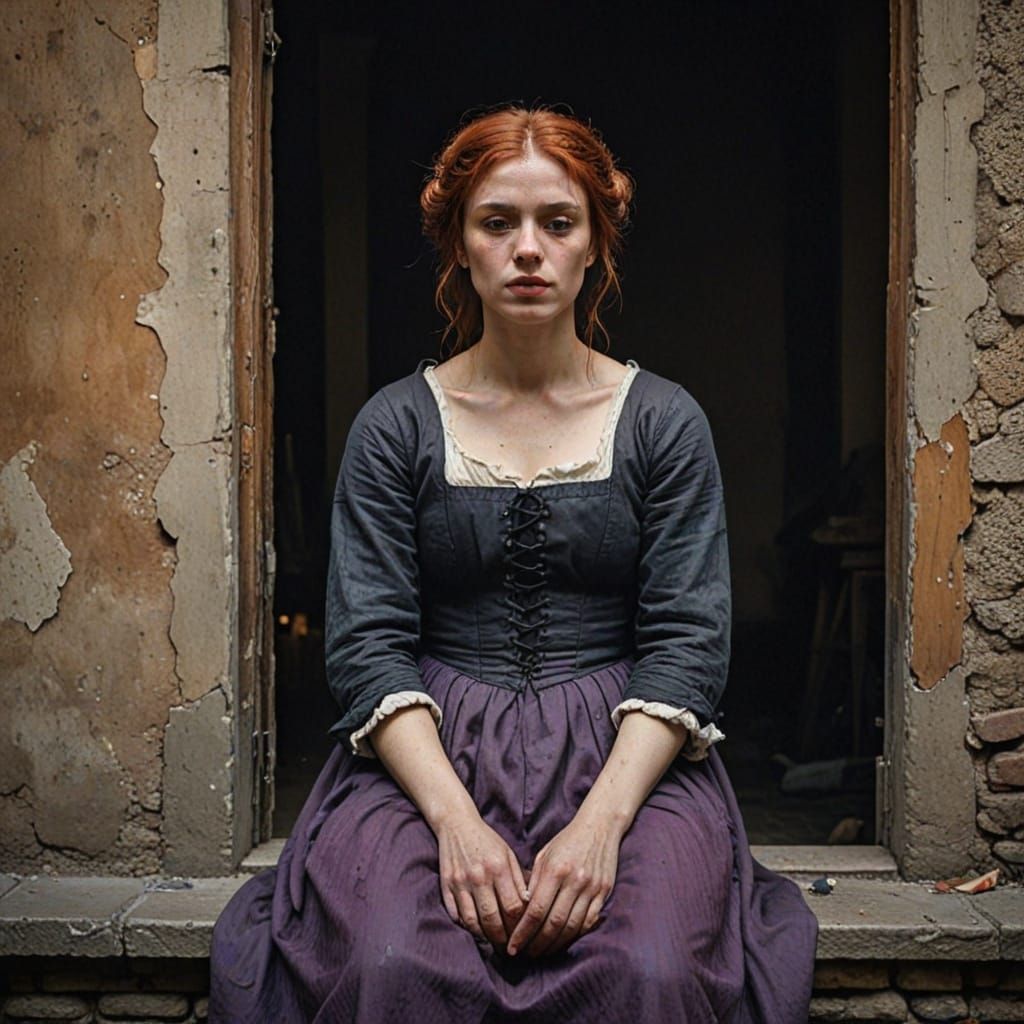 Redhead in Bethlehem Alley, Caravaggio Style