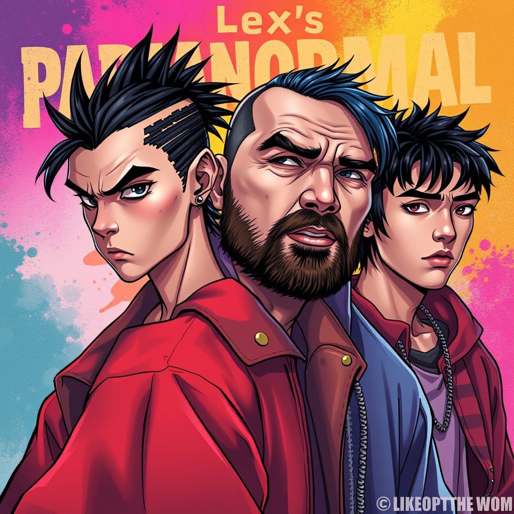 Hyperrealistic Splash Art of Hip Hop Teens and Man