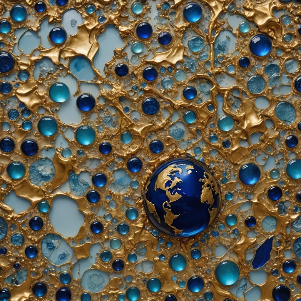 Planet Earth in Mixed Media Collage Art