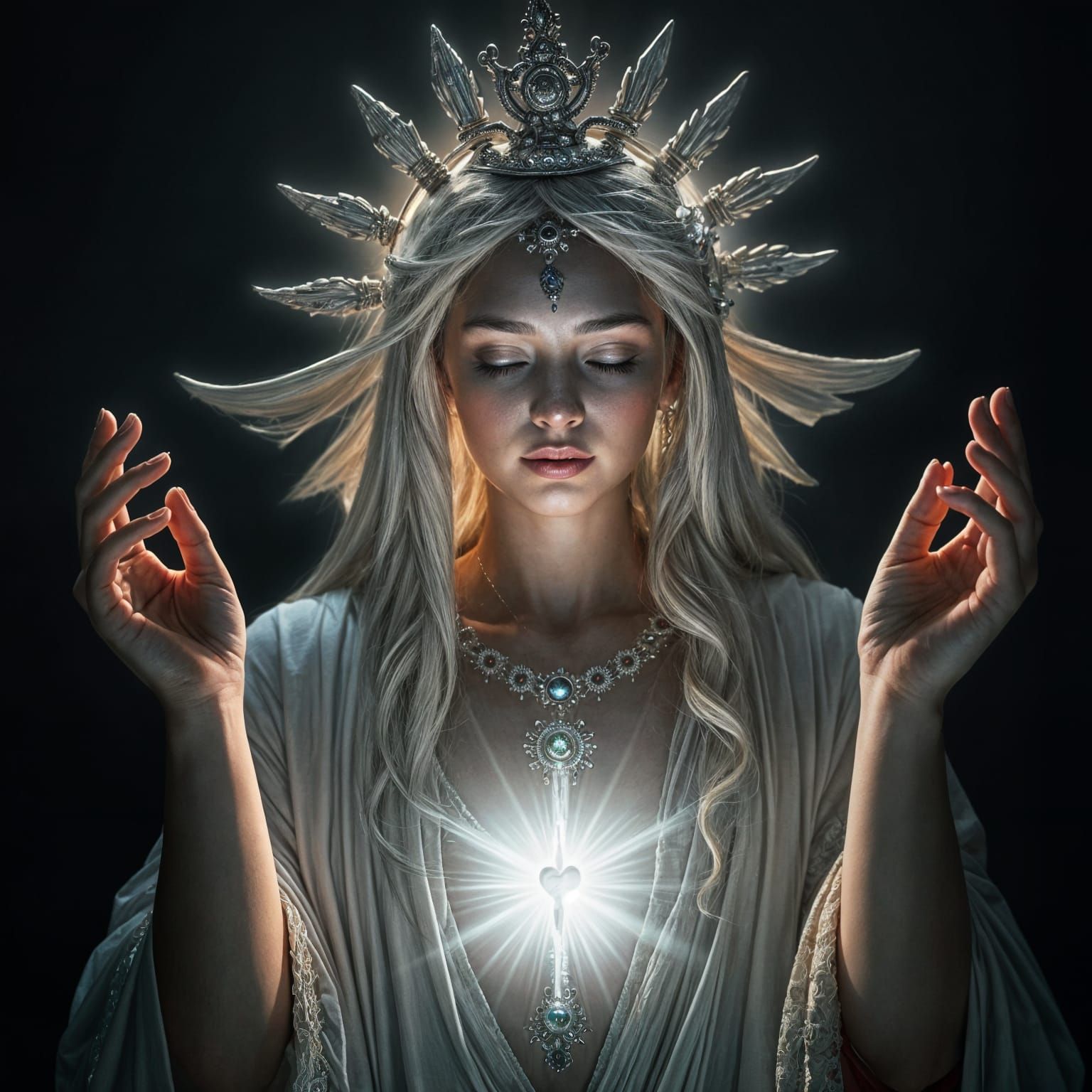 Radiant Goddess Blessing the World with Light