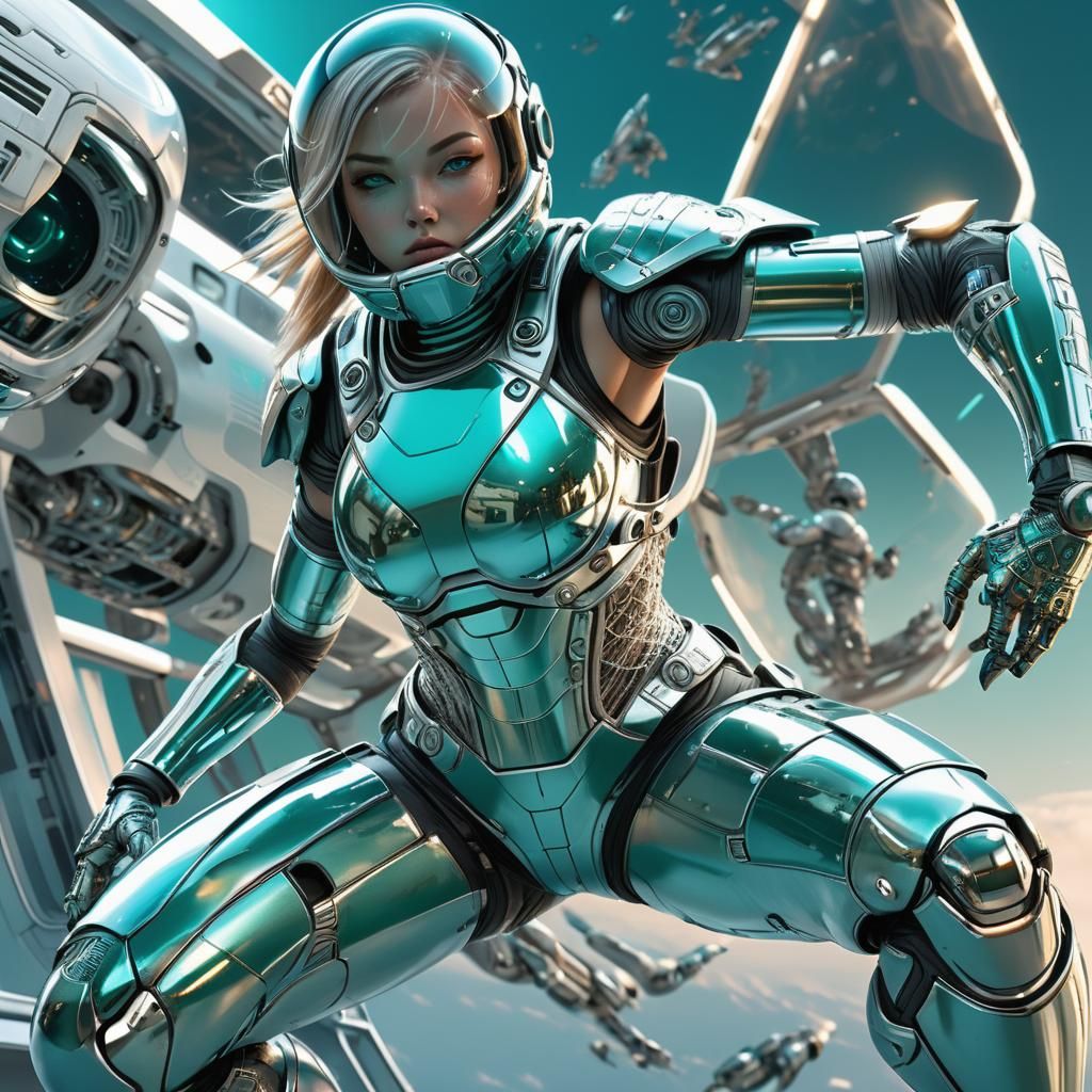 Break Dancing Futuristic Astronaut