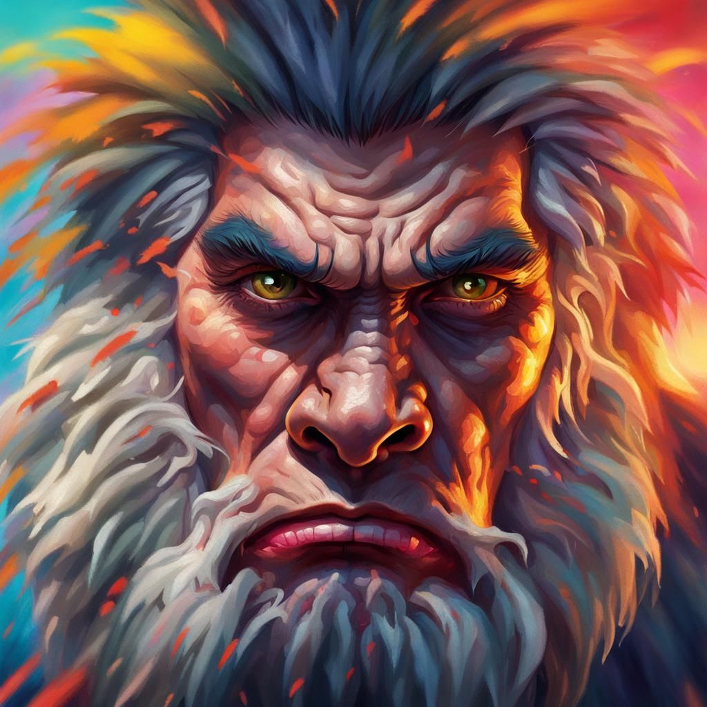 Hyperrealistic Close-Up of an Angry Face