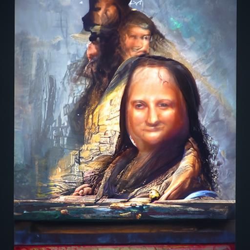 Mona Lisa Portrait in Oil Painting Style