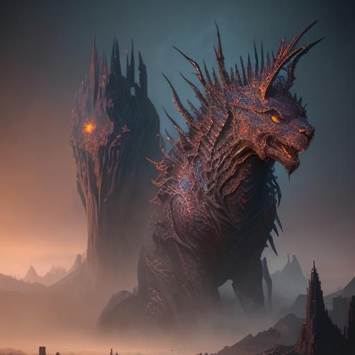 Detailed ASCII Art in Fantasy Concept Style