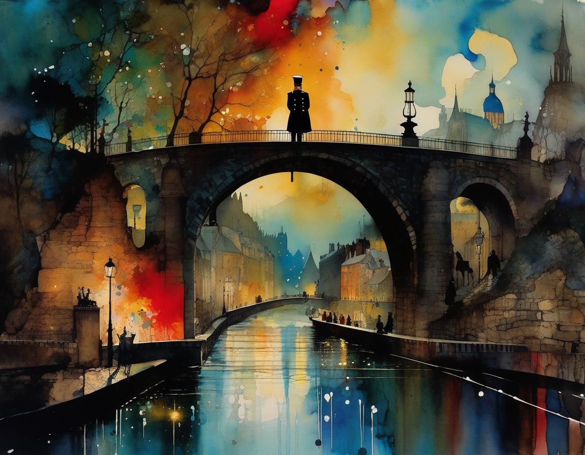 Anguished Inspector Javert in 19th Century France