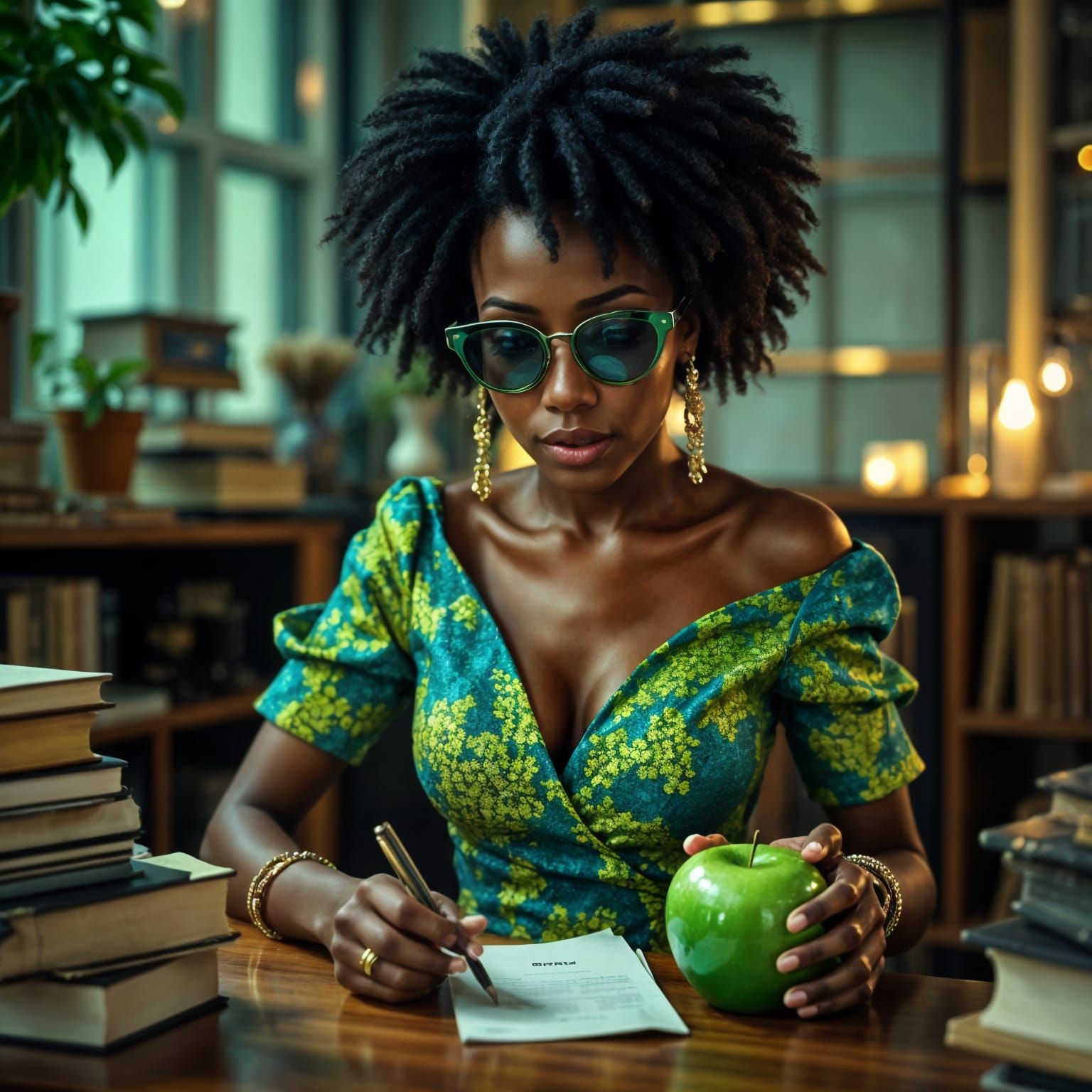 Ethereal Green Goddess in Hyper Realistic Portrait