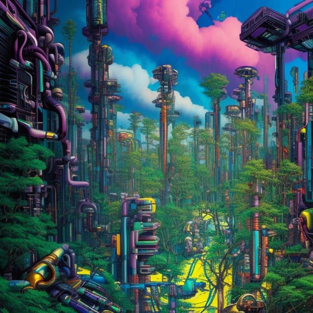 Cyberpunk forest (unused challenge)