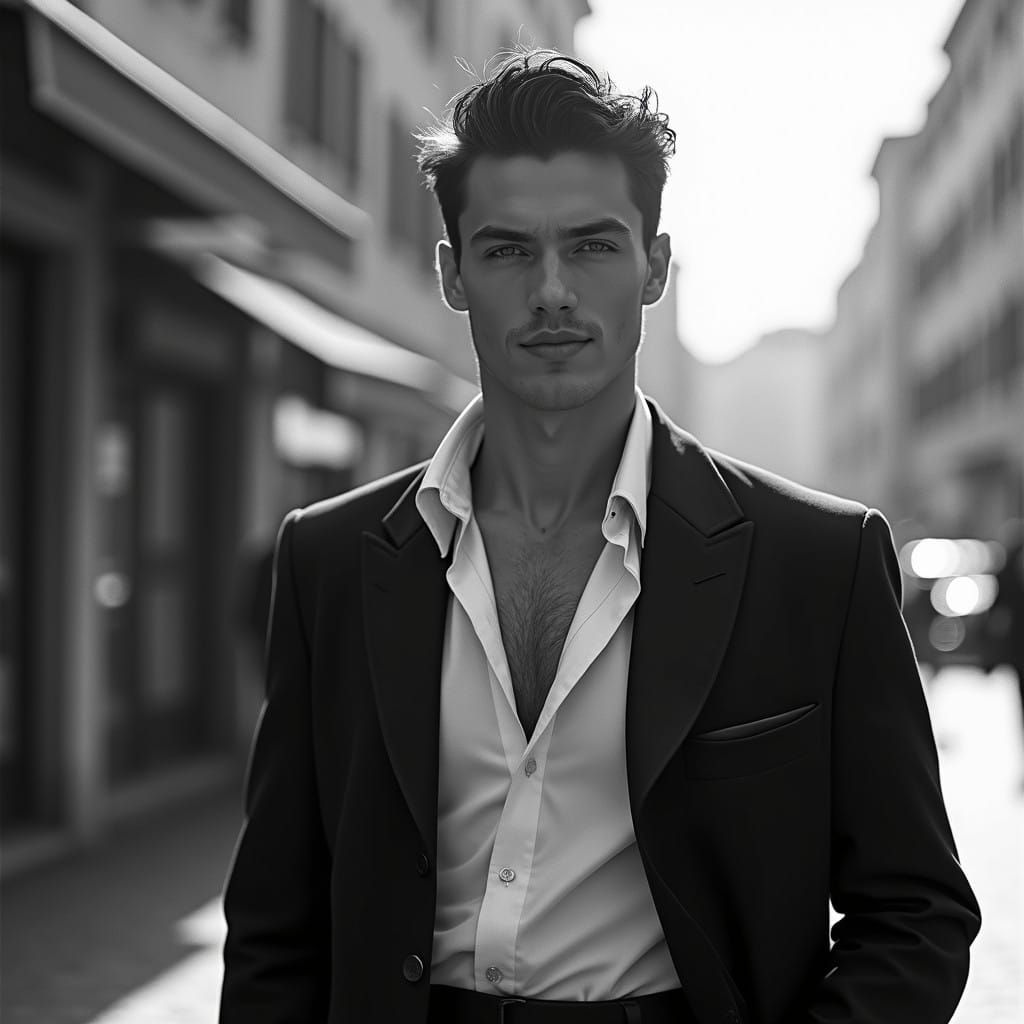 Handsome Italian Man in Rome: Doisneau Style