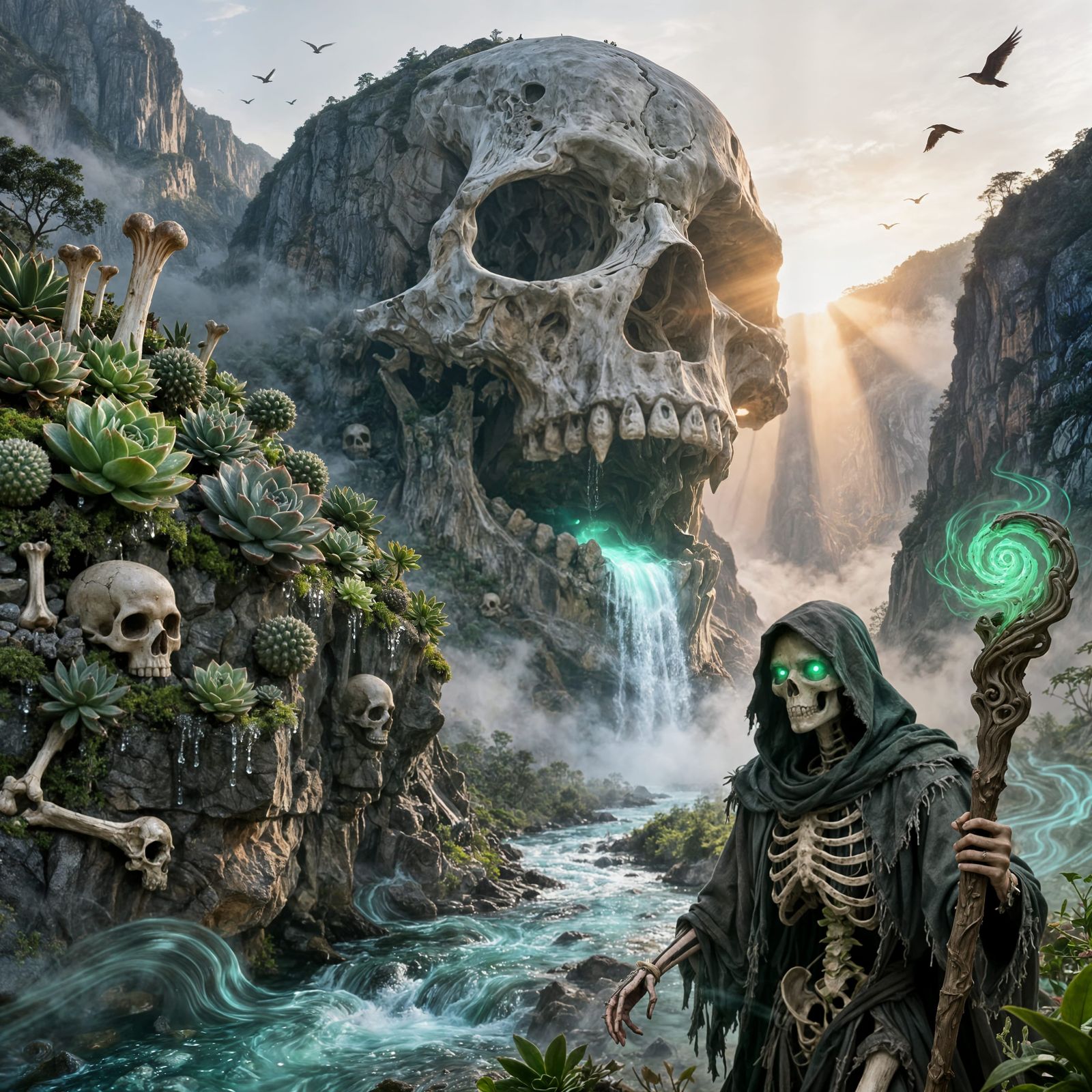 Supernatural Valley with Skull Mountain at Dawn