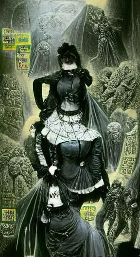 Victorian Goth Comic Book Cover in Dore Style