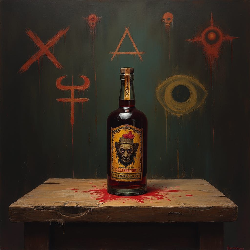 Voodoo Ritual Scene with Papa Legba and Bronwick's Blood Rum