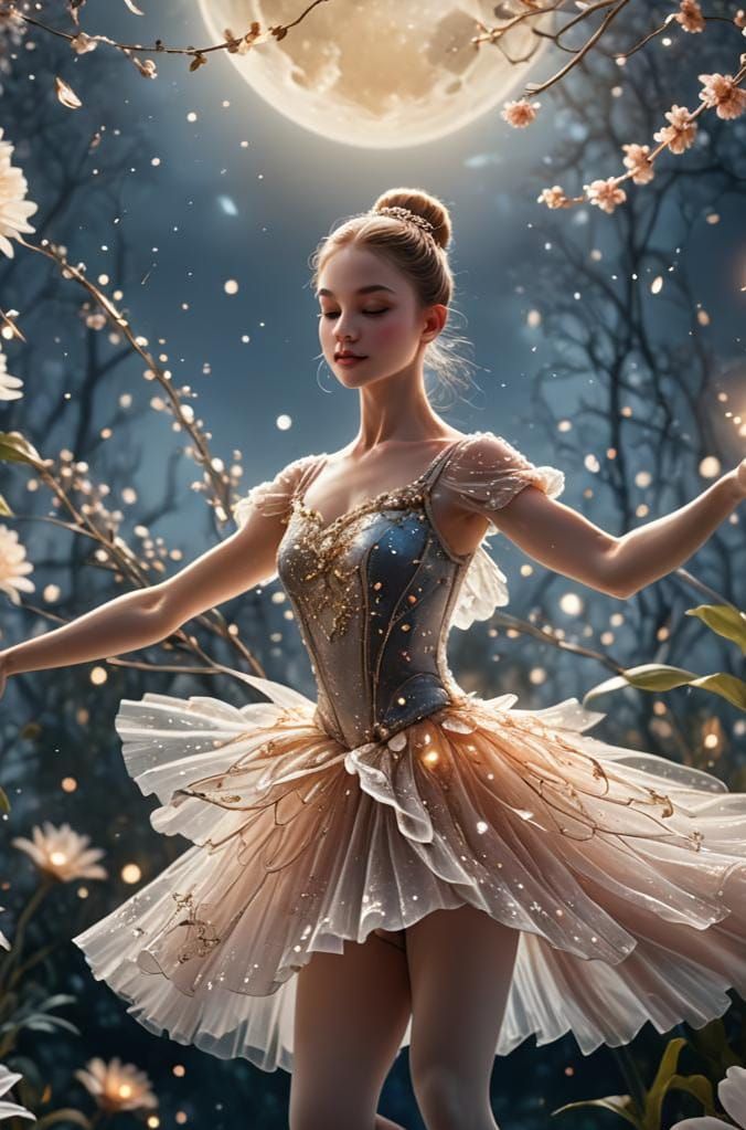 Elegant Moonlight Ballet in Hyperdetail