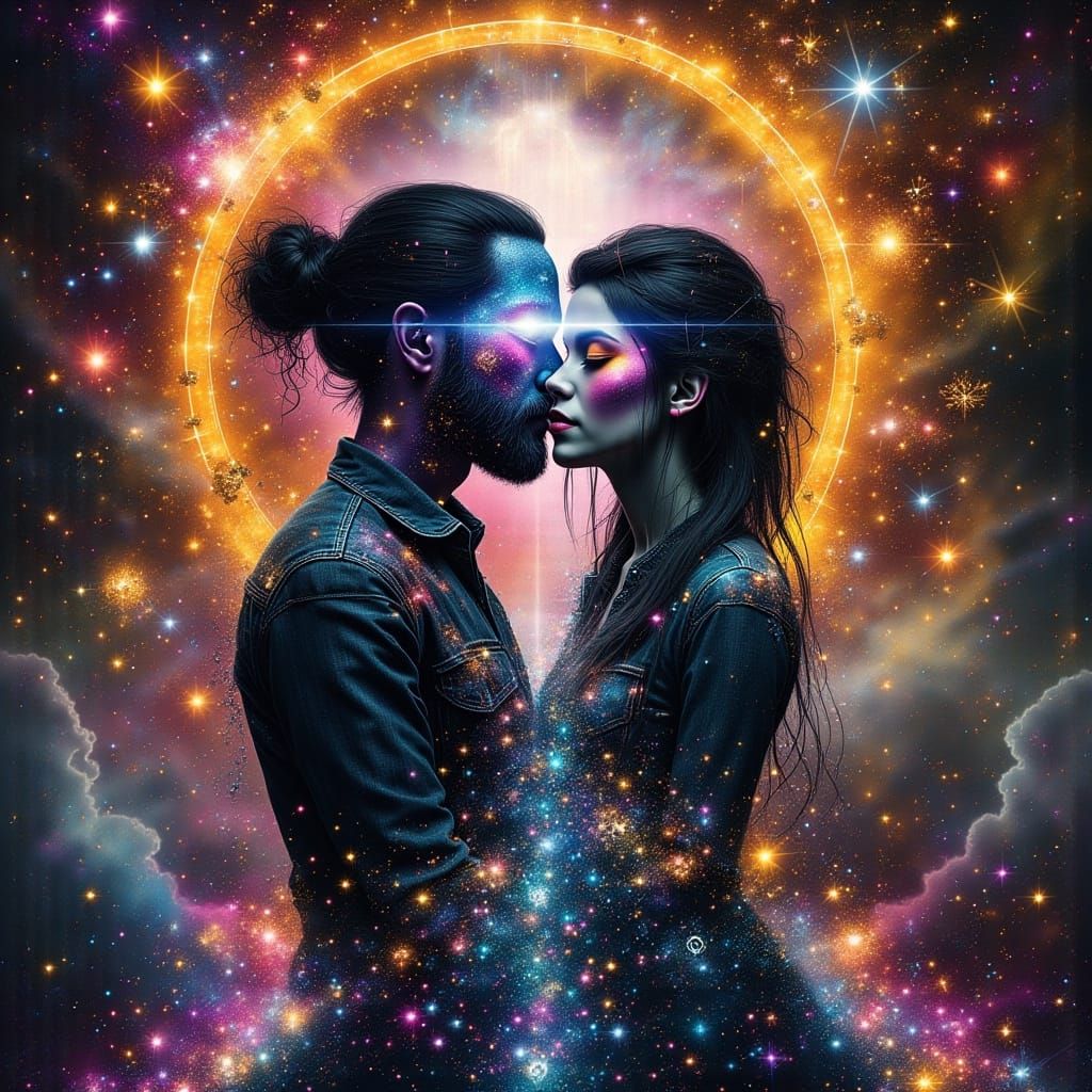 Surreal Teleportation Portal Reveals Glowing Denim Landscape