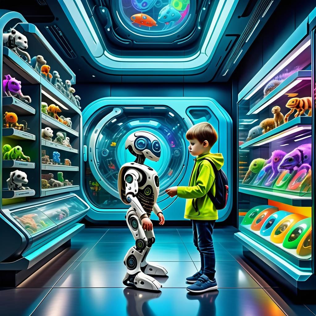 Biomechanical Pet Store: Futuristic Modern Art