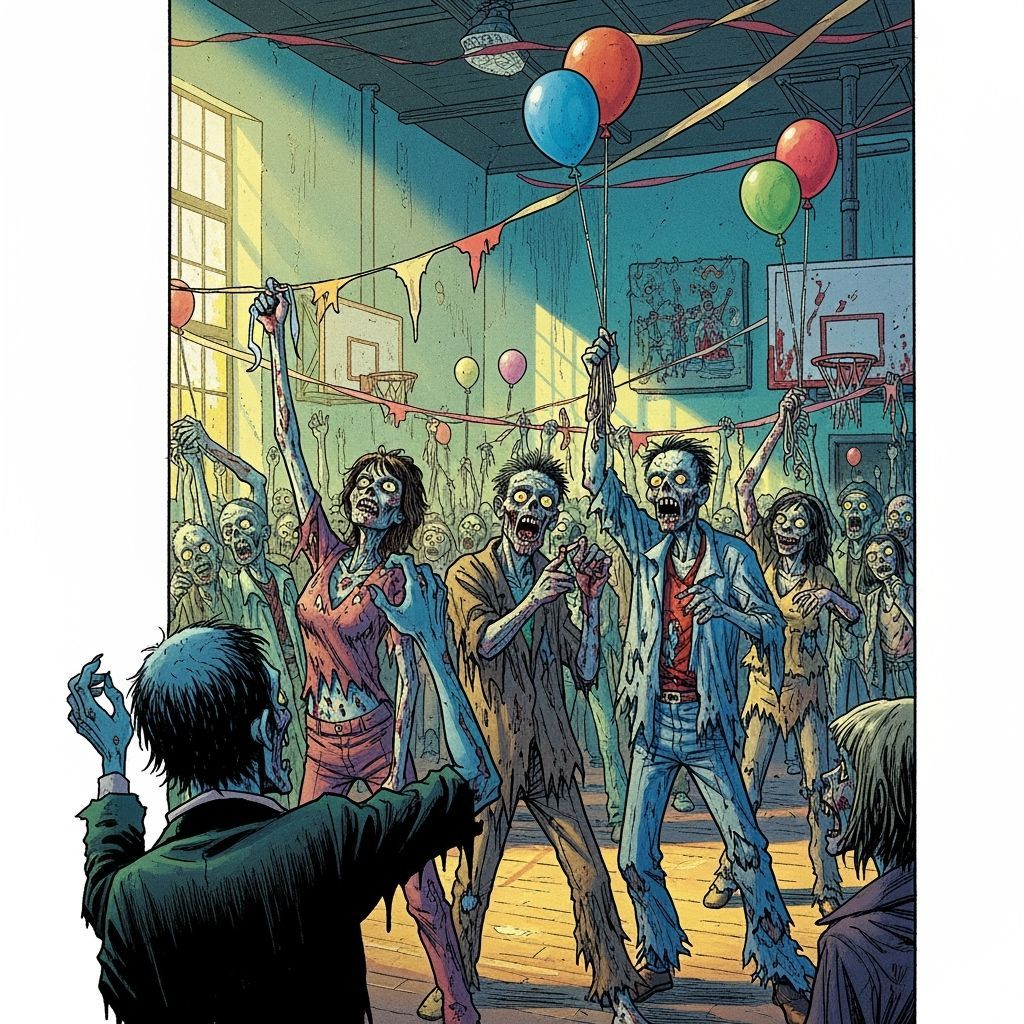 Zombies Decorate Prom in Gory Comic Style