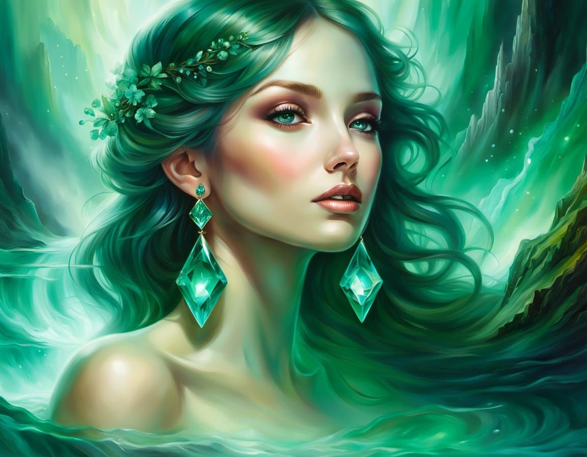 Woman Becomes River: Surreal Fantasy Art