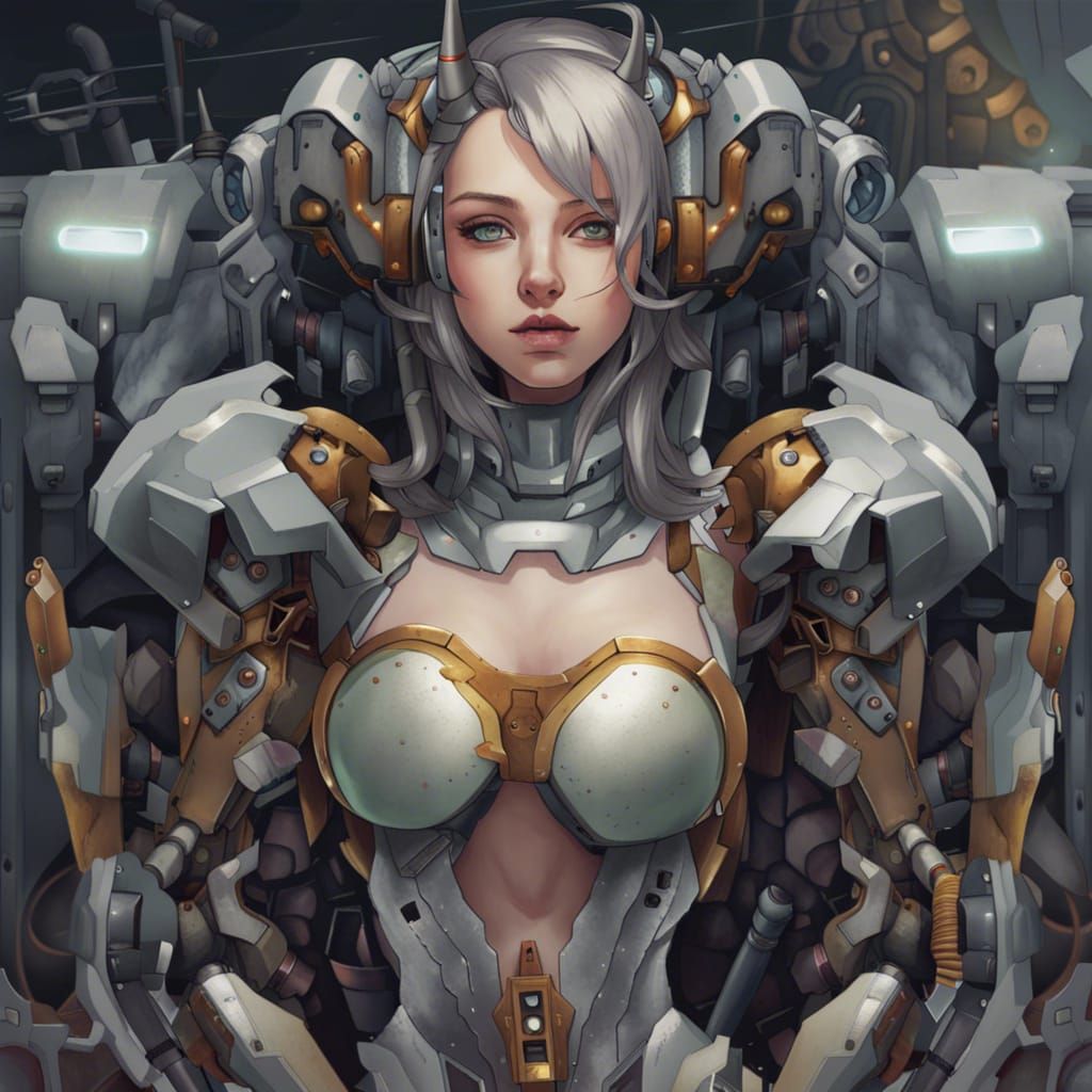 Stylized Mecha Girl Character Design