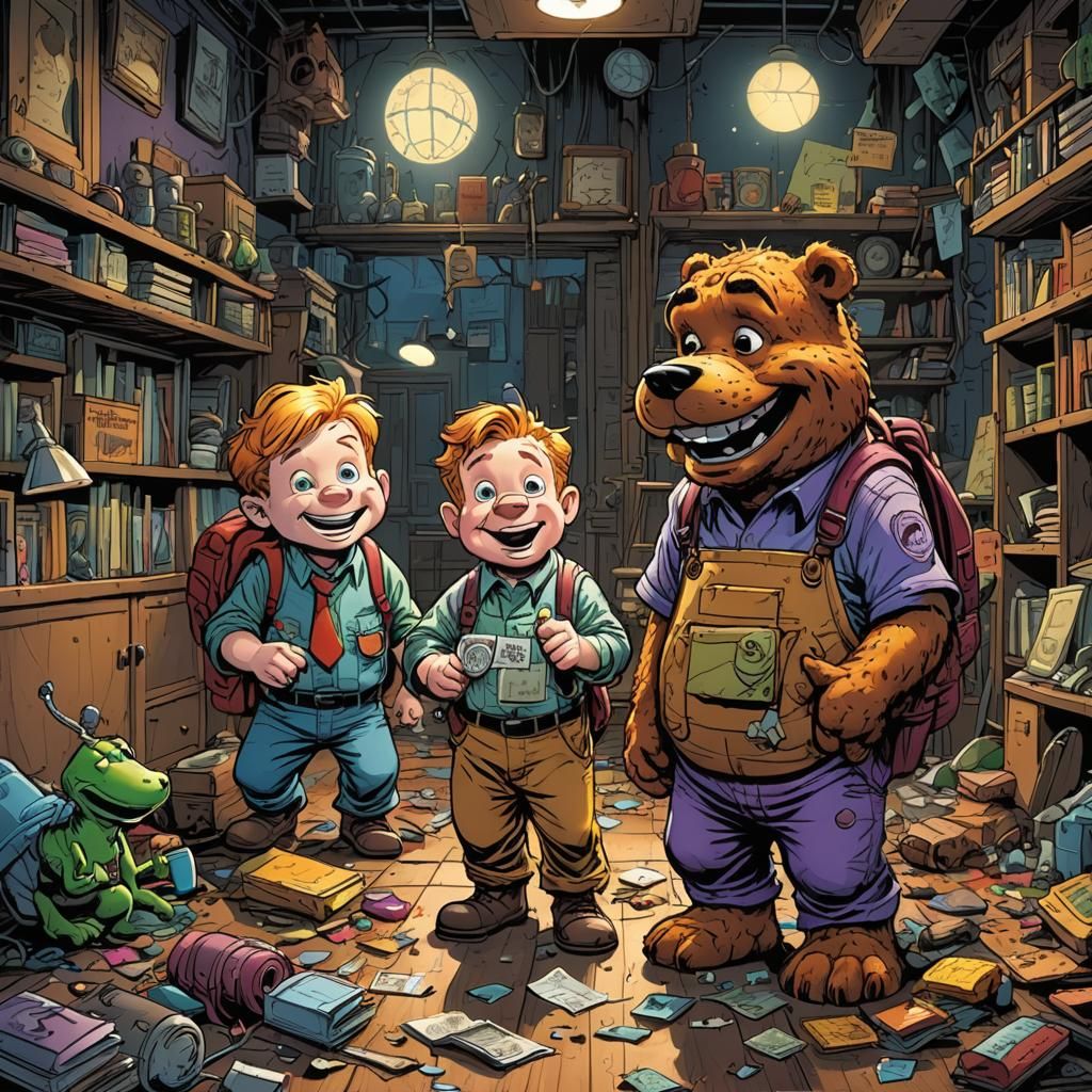 Fred and Barney Babysit Gobby: Comic Book Art
