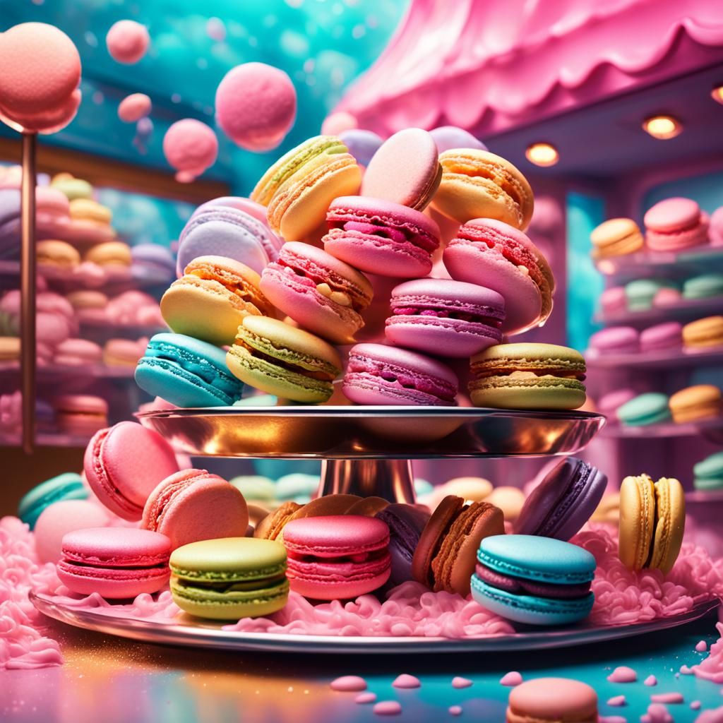 Cotton Candy Macaron Art