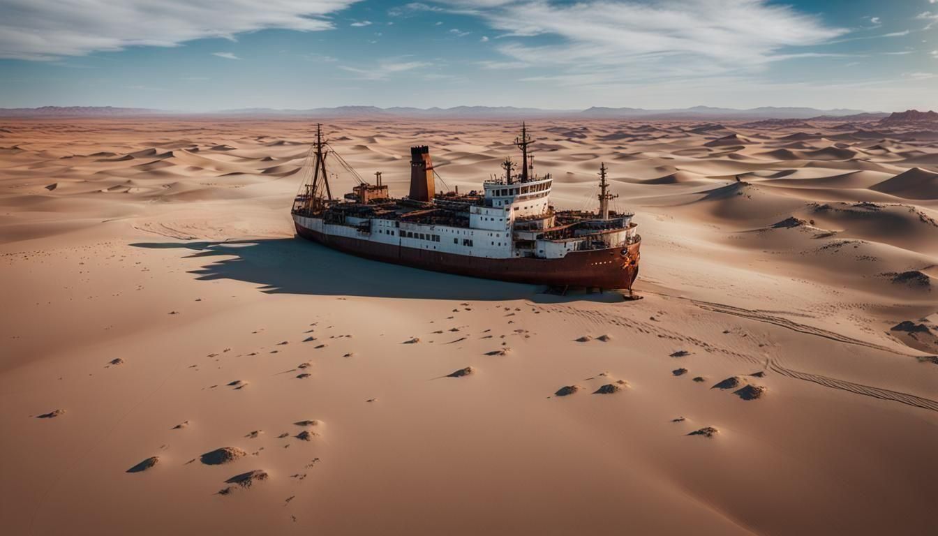 Dramatic Desert Steamship in Stunning 8K