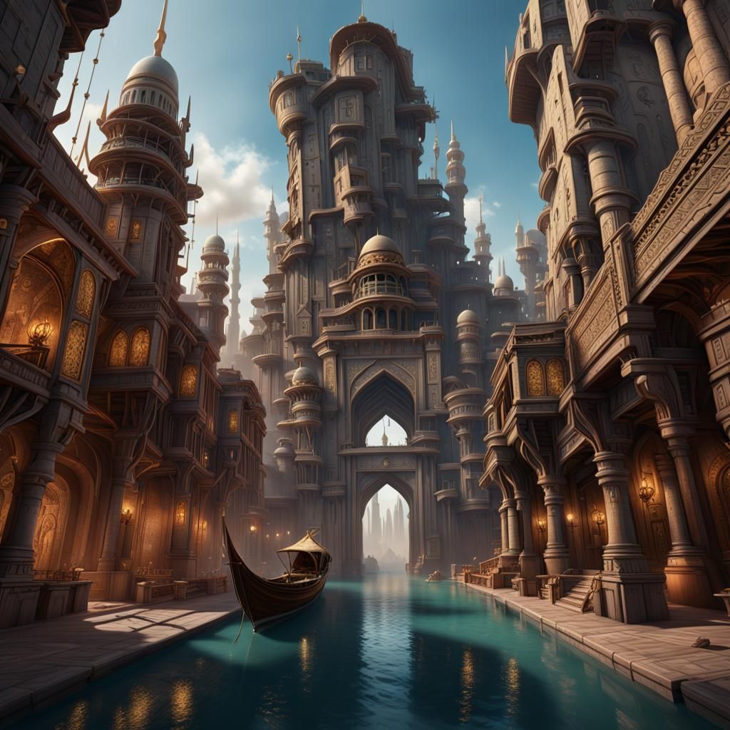 Fantastical Dubai Concept Art in Deep Color
