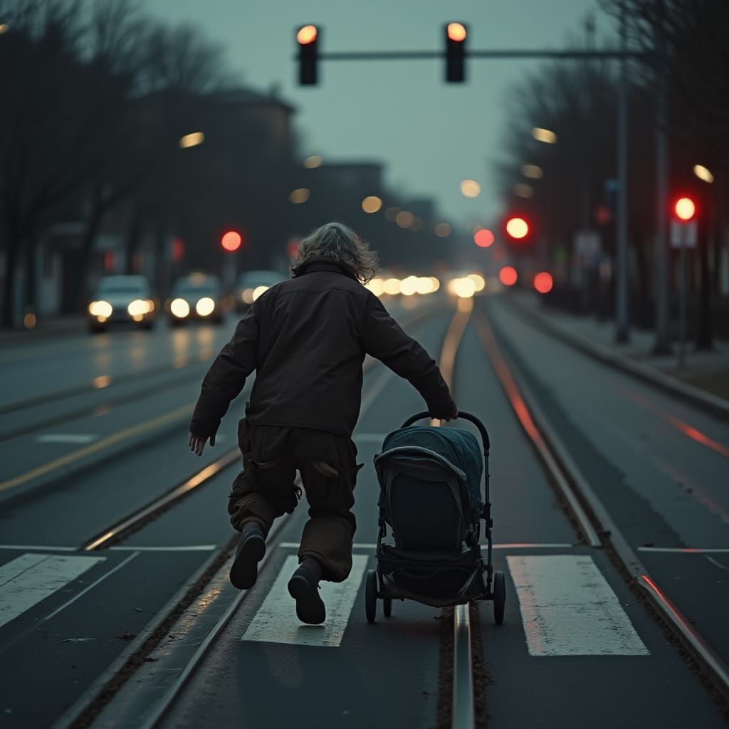 Intense Cinematic Rescue Near Train Tracks