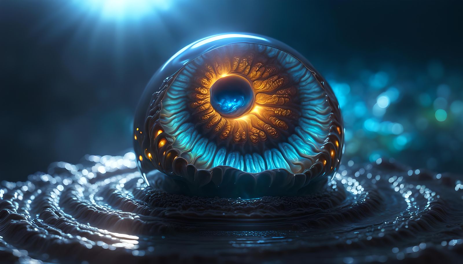 Detailed Alien Embryo in Impressionistic Style