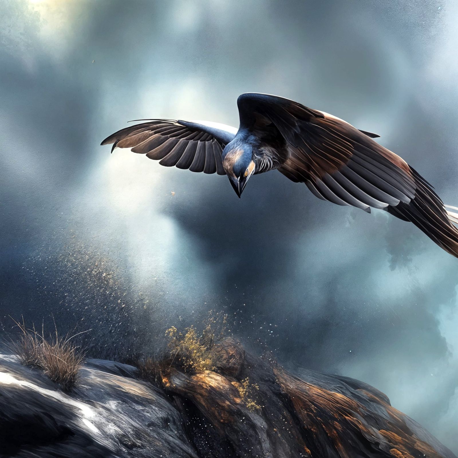 Colorful Birds Feast: An 8k Oil Painting