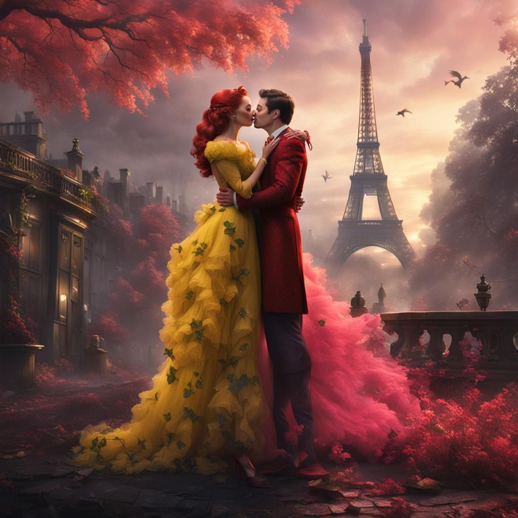 Poison Ivy in Paris: Detailed Matte Painting